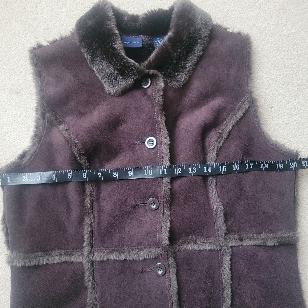 Westbound Brown Faux Suede Vest Size M - Picture 7 of 9